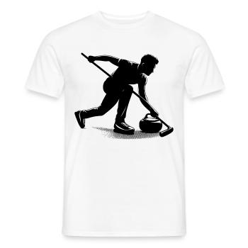 Curling Umriss - Männer T-Shirt - Weiß - Vorne - AI Model Male 178 dark (178cm)