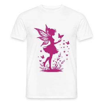Fée magique avec des fleurs et des papillons - T-shirt homme - blanc - Devant - AI Model Male 178 dark (178cm)