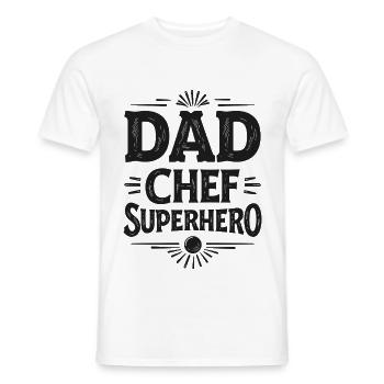Papa chef super-héros – Papa Koch Superheld - T-shirt homme - blanc - Devant - AI Model Male 178 dark (178cm)