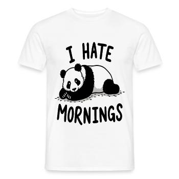 Panda I Hate Mornings Saying - Men's T-Shirt - white - Front - AI Model Male 178 dark (178cm)