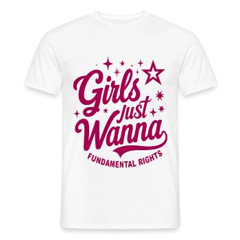 Les filles veulent simplement des droits fondamentaux - T-shirt homme - blanc - Devant - AI Model Male 178 dark (178cm)