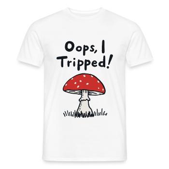 Oops, I Tripped! Lustiger Pilz Spruch - Männer T-Shirt - Weiß - Vorne - AI Model Male 178 dark (178cm)