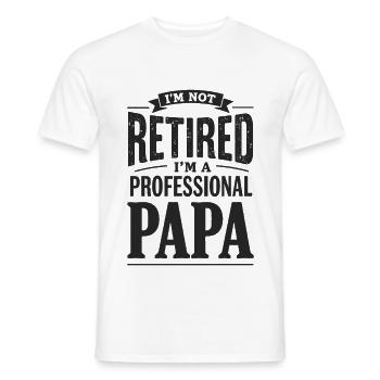 Je ne suis pas à la retraite Papa Déclaration - T-shirt homme - blanc - Devant - AI Model Male 178 dark (178cm)