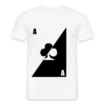 carte as trefle noir blanc - T-shirt homme - blanc - Devant - AI Model Male 178 dark (178cm)