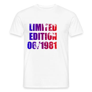 44e anniversaire Edition limitée 06/1981 - T-shirt homme - blanc - Devant - AI Model Male 178 dark (178cm)
