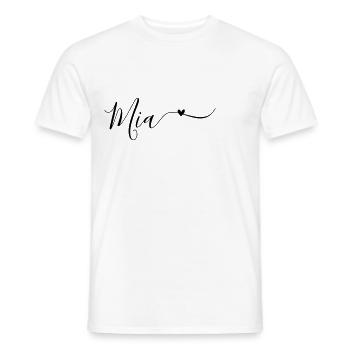 Mia Name First Name Decorative - Men's T-Shirt - white - Front - AI Model Male 178 dark (178cm)