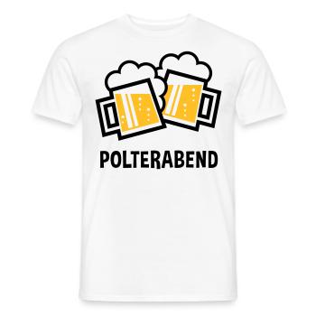 Polterabend (JGA Bier Bayrische Bierkrüge / 2C) - Männer T-Shirt - Weiß - Vorne - AI Model Male 178 dark (178cm)