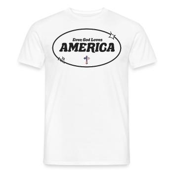 Sogar Gott betet Amerika an - Männer T-Shirt - Weiß - Vorne - AI Model Male 178 dark (178cm)