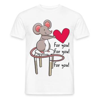 Souris douce avec cœur - T-shirt homme - blanc - Devant - AI Model Male 178 dark (178cm)