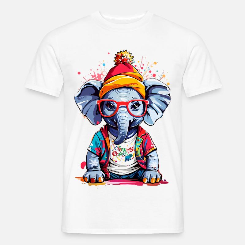 Coole Elefant - Männer T-Shirt - Weiß