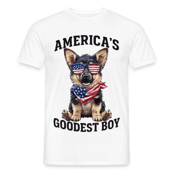 Le meilleur chien de berger d’Amérique - T-shirt homme - blanc - Devant - AI Model Male 178 dark (178cm)