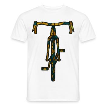 Rennrad Fahrrad Silhouette künstlerisch farbig - Männer T-Shirt - Weiß - Vorne - AI Model Male 178 dark (178cm)