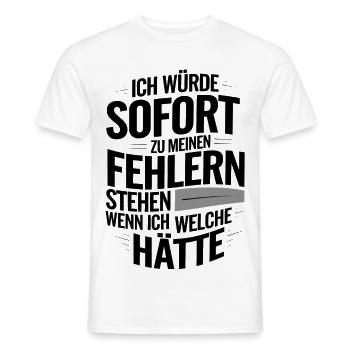 Ironischer Spruch Fehler? Ich doch nicht! - Männer T-Shirt - Weiß - Vorne - AI Model Male 178 dark (178cm)