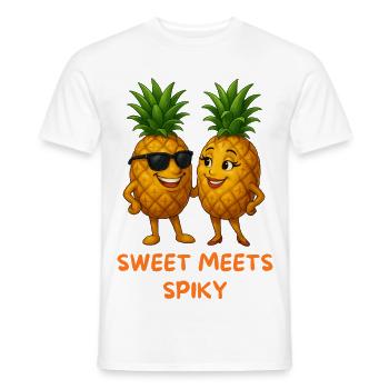 Sweet Meets Spicy Pineapple Duo - Men's T-Shirt - white - Front - AI Model Male 178 dark (178cm)