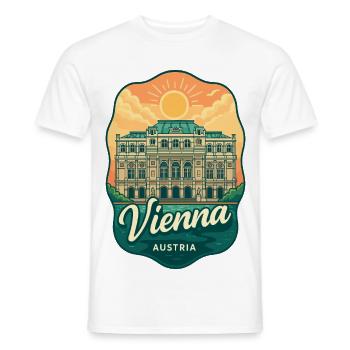 Vienna Austria State Opera Vintage Travel Souvenir - Men's T-Shirt - white - Front - AI Model Male 178 dark (178cm)