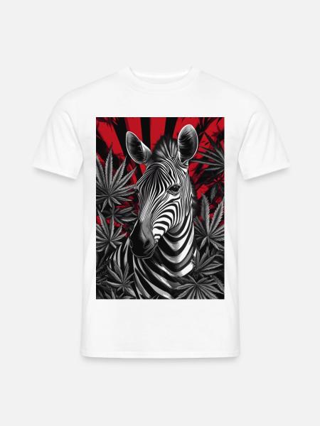 Zebra im Cannabis-Dschungel - Männer T-Shirt - Weiß