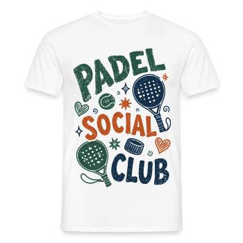 Vintage Padel Social Club - Männer T-Shirt - Weiß - Vorne - AI Model Male 178 dark (178cm)