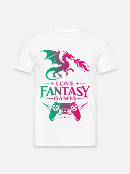 Love Fantasy Games Drachen Controller - Männer T-Shirt - Weiß