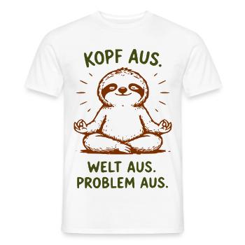 Langsamer Faultier Meditationsdesign - Männer T-Shirt - Weiß - Vorne - AI Model Male 178 dark (178cm)