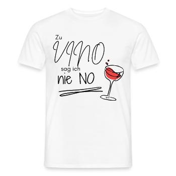 Zu Vino sag ich nie No – Lustiger Weinspruch - Männer T-Shirt - Weiß - Vorne - AI Model Male 178 dark (178cm)