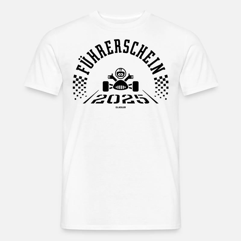 Führerschein 2025 (Fahranfänger / Black) - Männer T-Shirt - Weiß