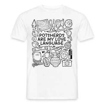 Potsherds Are My Love Language – Archäologie - Männer T-Shirt - Weiß - Vorne - AI Model Male 178 dark (178cm)