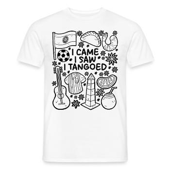 Je suis venu, j’ai vu, j’ai dansé – l’Argentine - T-shirt homme - blanc - Devant - AI Model Male 178 dark (178cm)