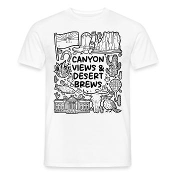 Canyon Views & Desert Brews – Arizona - Men's T-Shirt - white - Front - AI Model Male 178 dark (178cm)