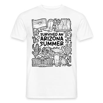Survécu à un été en Arizona – Chaleur pure du désert - T-shirt homme - blanc - Devant - AI Model Male 178 dark (178cm)