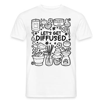 Let's Get Diffused – Relaxation & Essential Oils - Men's T-Shirt - white - Front - AI Model Male 178 dark (178cm)