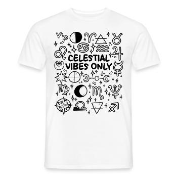 Uniquement des vibrations célestes – Astrologie et spiritualité - T-shirt homme - blanc - Devant - AI Model Male 178 dark (178cm)