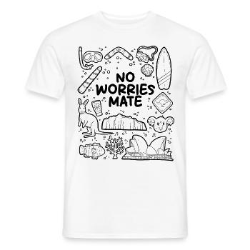 Pas de stress, mon pote - T-shirt homme - blanc - Devant - AI Model Male 178 dark (178cm)