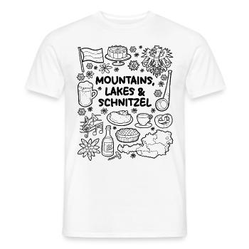 Montagnes, lacs et escalopes - T-shirt homme - blanc - Devant - AI Model Male 178 dark (178cm)