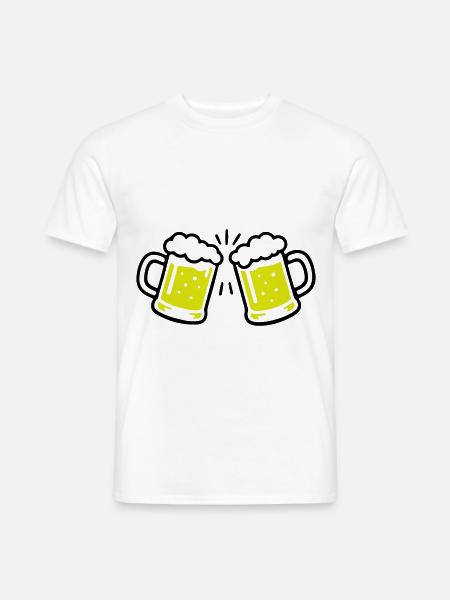 Bier Anstossen Prost - Männer T-Shirt - Weiß