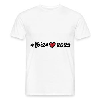 Ibiza 2025 Heart - Men's T-Shirt - white - Front - AI Model Male 178 dark (178cm)
