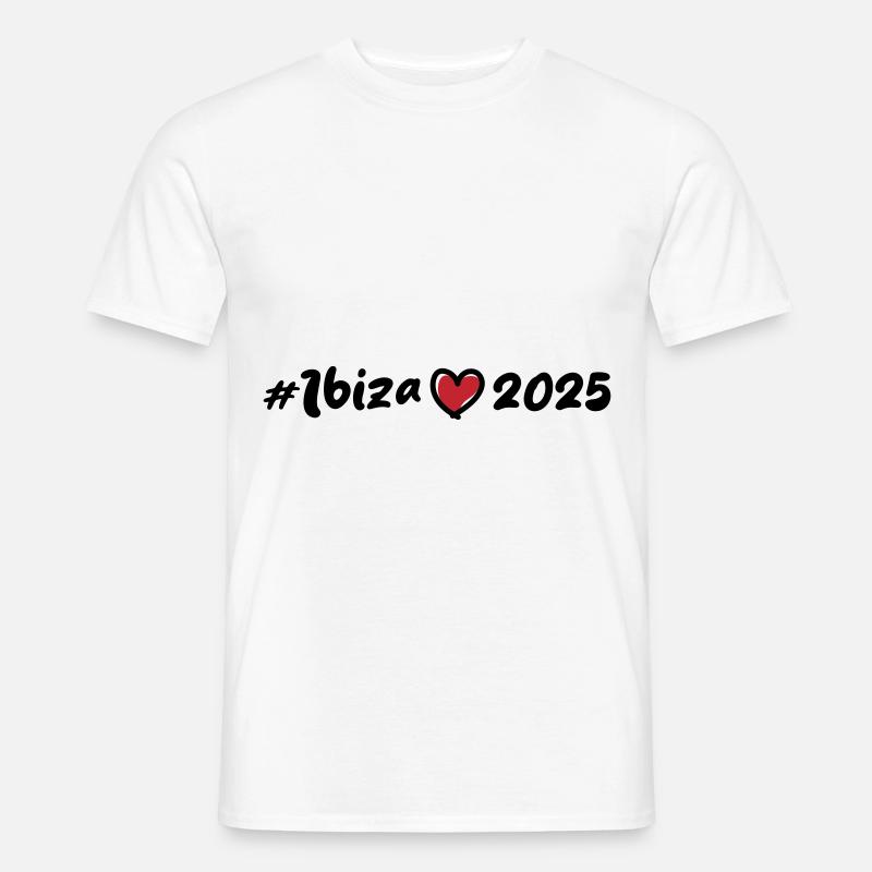 Ibiza 2025 Herz - Männer T-Shirt - Weiß