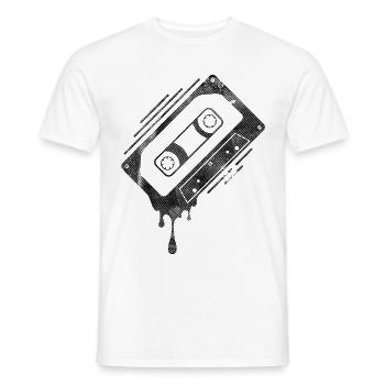 Cassette dégoulinante - T-shirt homme - blanc - Devant - AI Model Male 178 dark (178cm)