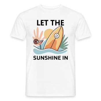 Let the Sunshine In – T-shirt d’été style rétro - T-shirt homme - blanc - Devant - AI Model Male 178 dark (178cm)