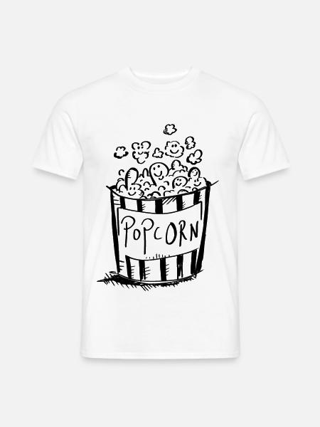 I Love Popcorn - Kino - Geschenk - Männer T-Shirt - Weiß