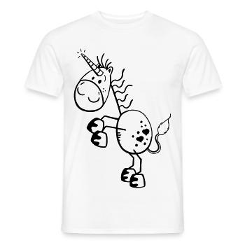 Lustiges Einhorn Comic - Männer T-Shirt - Weiß - Vorne - AI Model Male 178 dark (178cm)