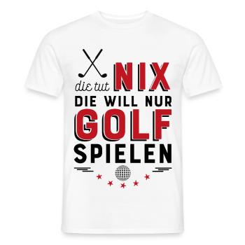 Golf spielen - Männer T-Shirt - Weiß - Vorne - AI Model Male 178 dark (178cm)