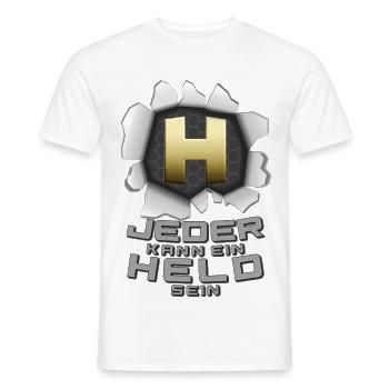 Jeder kann ein Held sein - Männer T-Shirt - Weiß - Vorne - AI Model Male 178 dark (178cm)