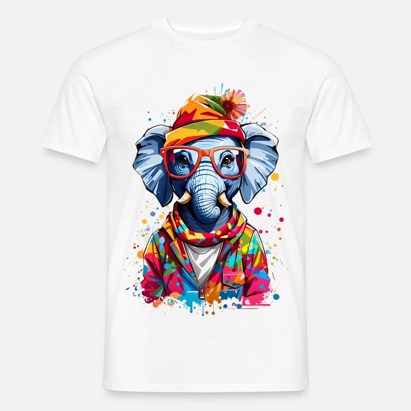 Coole Elefant - Männer T-Shirt - Weiß