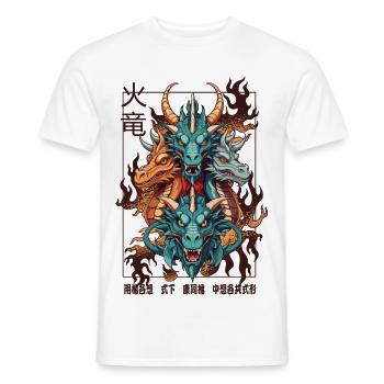 Dragons chinois - T-shirt homme - blanc - Devant - AI Model Male 178 dark (178cm)