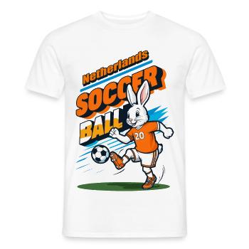 Fußball Hase - Männer T-Shirt - Weiß - Vorne - AI Model Male 178 dark (178cm)