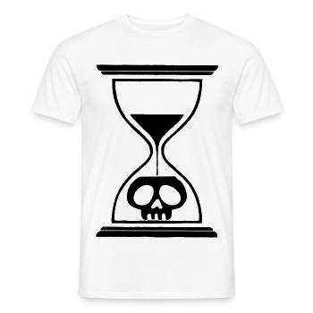 Black Hourglass Skull - Men's T-Shirt - white - Front - AI Model Male 178 dark (178cm)