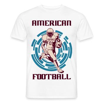 Football américain - T-shirt homme - blanc - Devant - AI Model Male 178 dark (178cm)