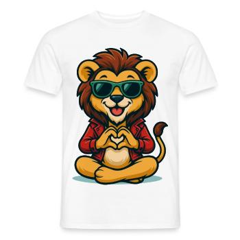 Chill Heart Lion - Men's T-Shirt - white - Front - AI Model Male 178 dark (178cm)