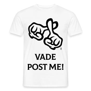 Vade Post Me! (Cross / Bible / Religion / 1C) - Men's T-Shirt - white - Front - AI Model Male 178 dark (178cm)