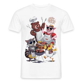Papa Barbecue Grillades Roi du BBQ Humour - T-shirt homme - blanc - Devant - AI Model Male 178 dark (178cm)